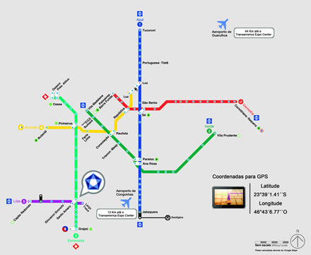 Mapa das Rotas de Transporte